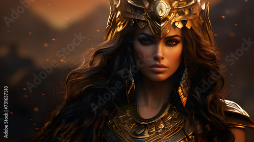 Beautiful Ancient Warrior leader women photo