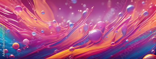 Vivid Liquid Rainbow with Floating Spheres