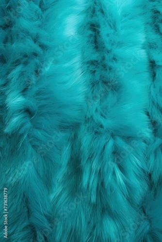 Turquoise plush carpet close-up photo, flat lay