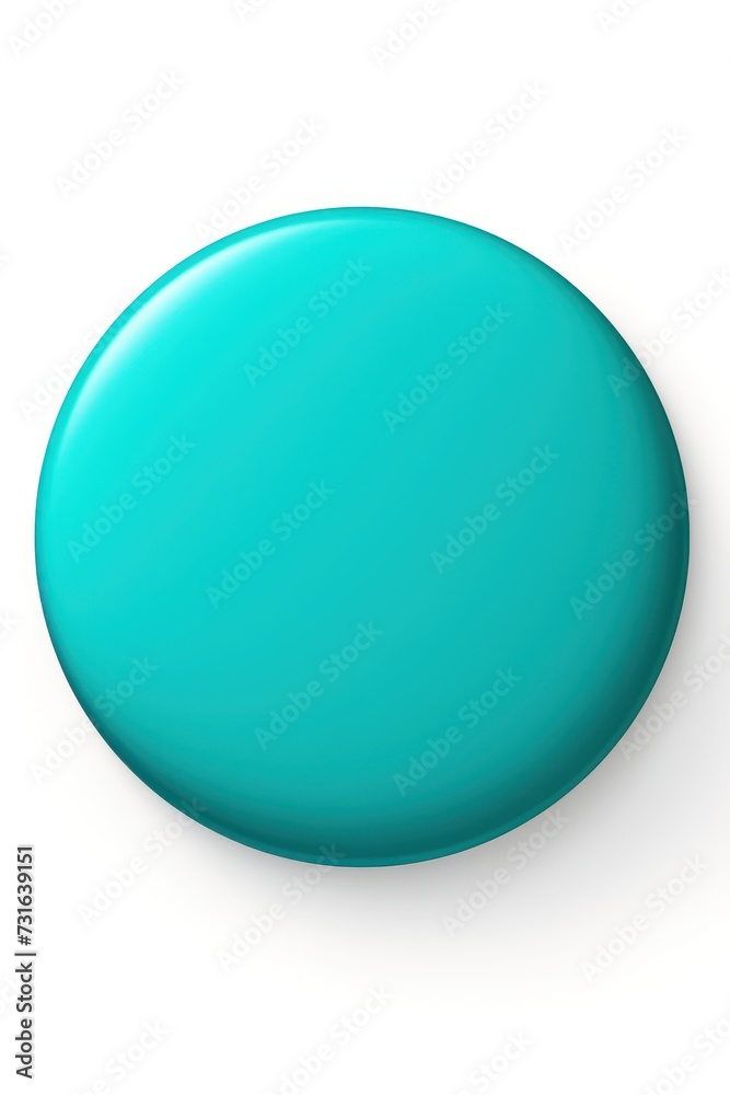 Turquoise round circle isolated on white background 