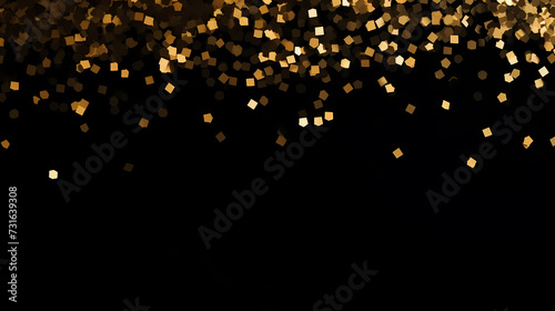 Luxurious and futuristic golden empty stage, golden particles background in stage shape