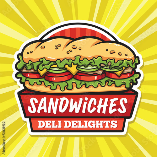 Sandwich Logo Design for Frenchise Fast Food and Restaurant One of The Best Design