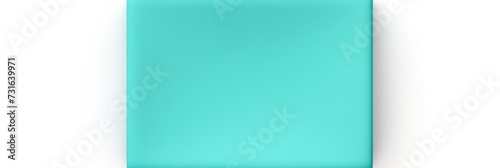 Turquoise square isolated on white background