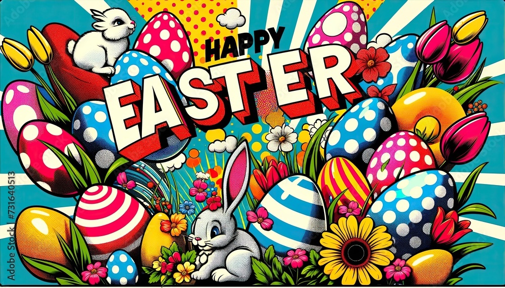 Pop Art Easter: A Vibrant Easter Label