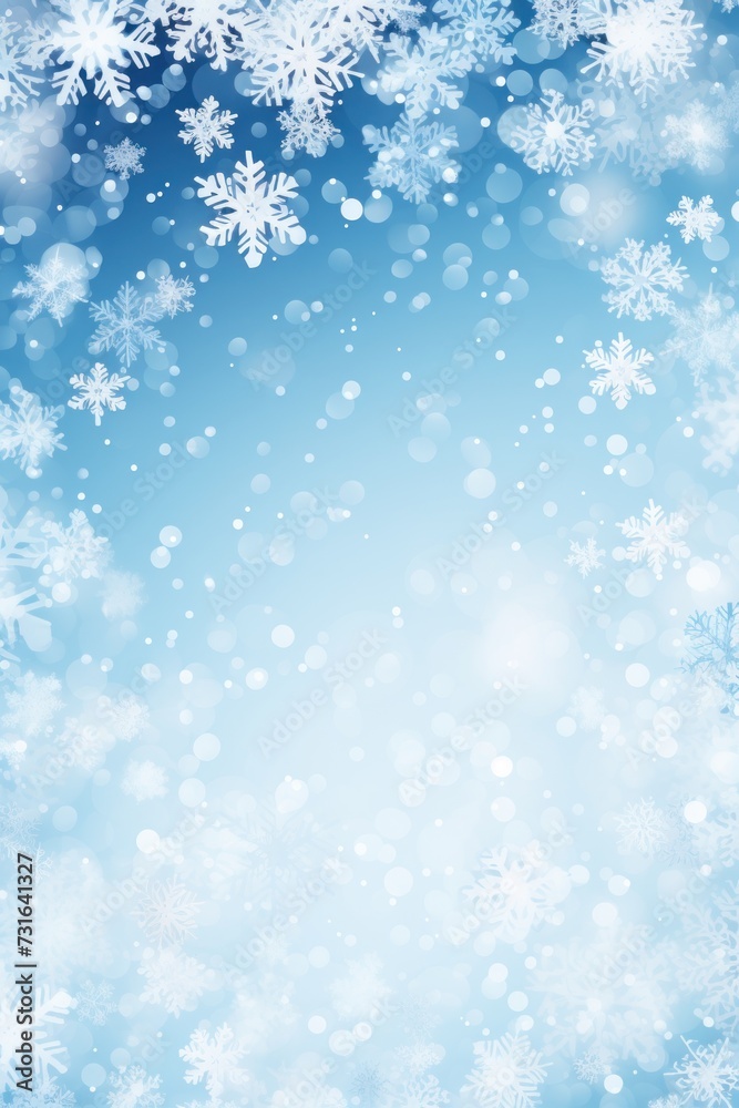 White christmas card with white snowflakes vector illustration