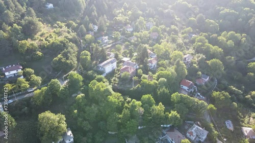 Aerial view of Village of Yavrovo with Authentic nineteenth century houses, Plovdiv Region, Bulgaria photo