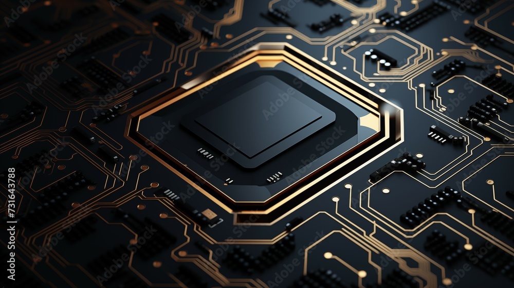 Fototapeta premium The electronic circuit board with processor.