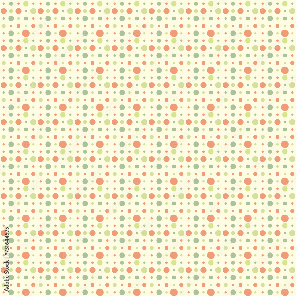 Abstract seamless fabric Background of geometric circle pattern with warm tone color polka dot for wallpaper,fabric,printing and poster