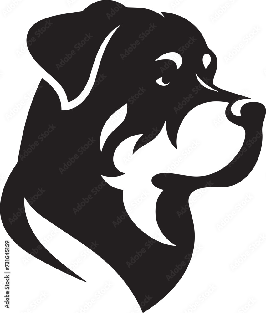 Obraz premium Rottweiler Head Vector Image Dog Breeds