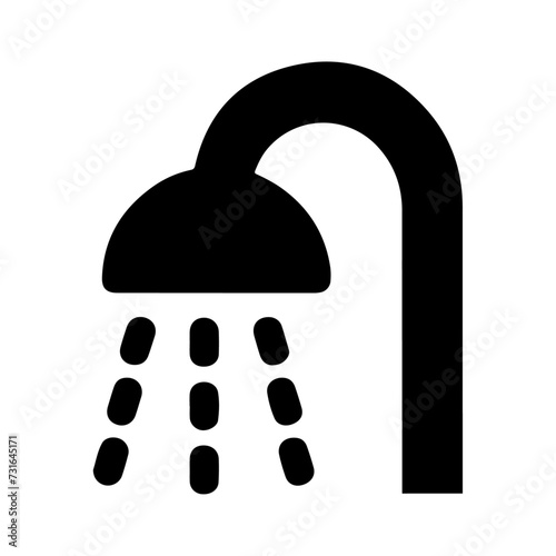 minimal Shower head icon, symbol, clipart, black color silhouette