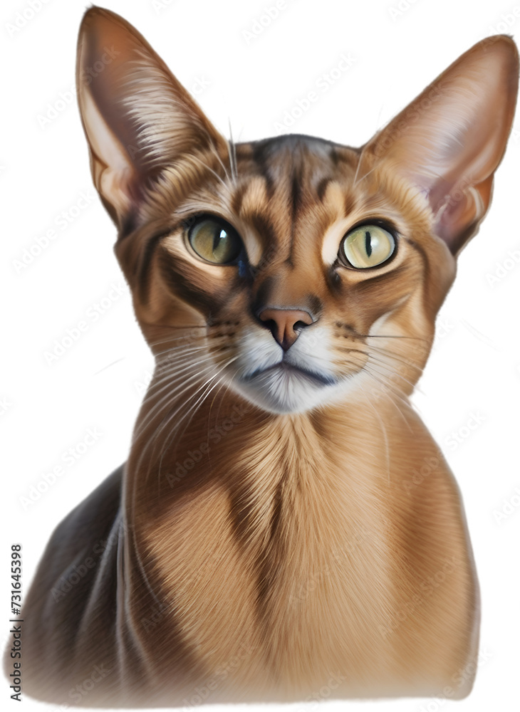 Colored-pencil sketch of an Abyssinian cat.