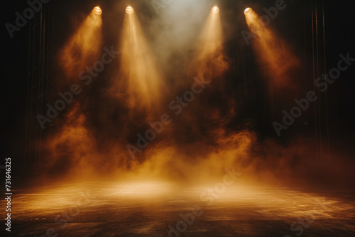 Spotlight on stage. Background image. Created with Generative AI technology