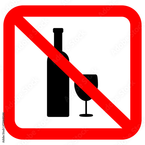 Alcohol Prohibition Sign | No Drinking Sign | Alcohol Restriction | Wine, Whisky or Bear Not Allowed Here