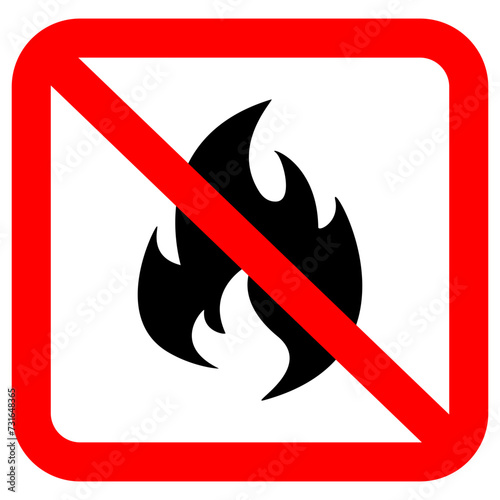 Fire Prohibition Sign | No Fire Sign | No Open Flame Restriction