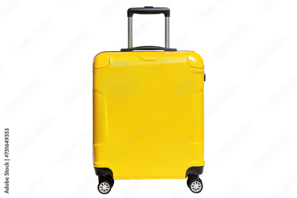 modern yellow suitcase on transparent background - design element PNG cutout modern yellow suitcase on transparent background - design element PNG cutout