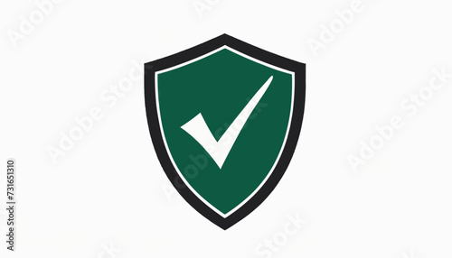 check mark shield on a white background