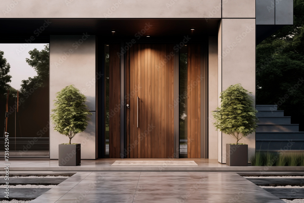 Fototapeta premium Contemporary Entry Statement: Modern Home Door