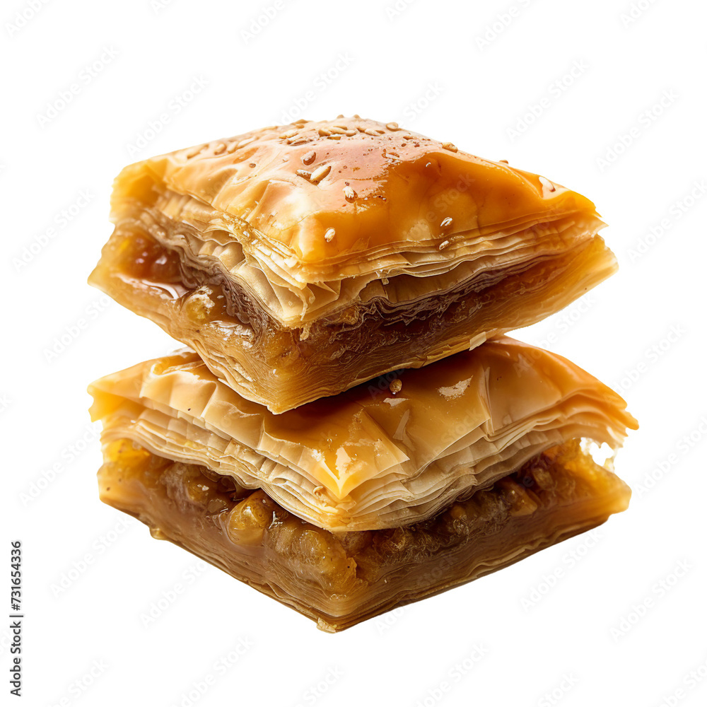 Baklava, transparent background, isolated image, generative AI Baklava, transparent background, isolated image, generative AI