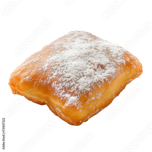 Beignet, transparent background, isolated image, generative AI