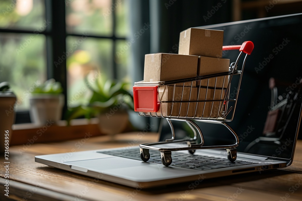 Shopify Shopping Cart on a Laptop: A Modern Take on E-Commerce Generative AI