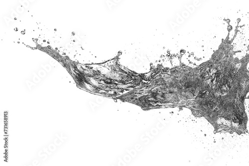 Realistic water splashes on a transparent background