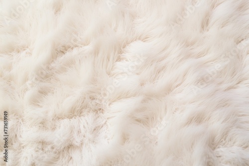 White plush carpet close-up photo, flat lay