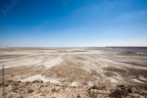 Mangystau desertic landscape  Kazakhstan desolate panorama