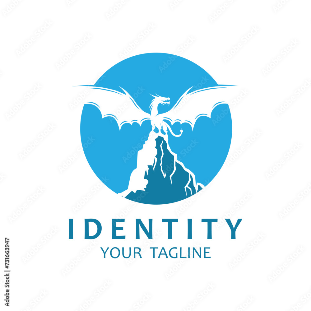 dragon fire logo vector icon illustration design.