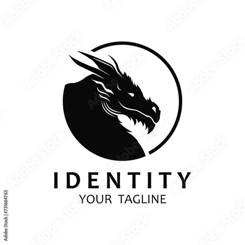 dragon fire logo vector icon illustration design.