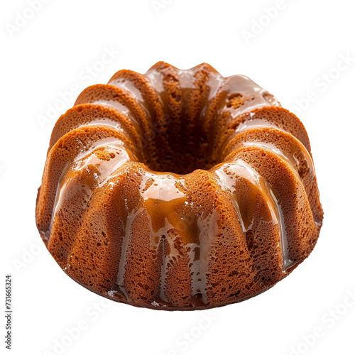 Bundt cake, transparent background, isolated image, generative AI photo