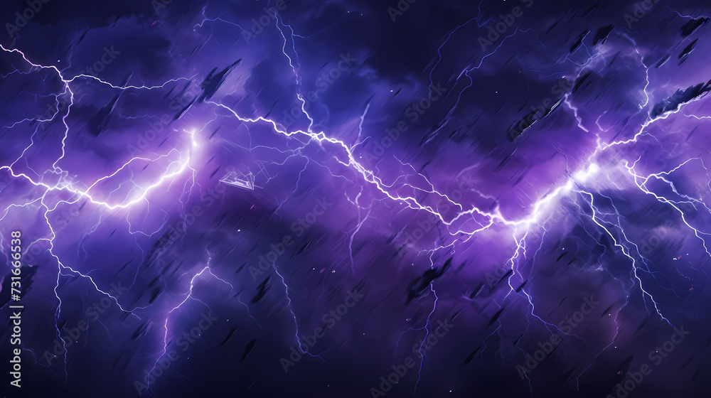 Fototapeta premium Illustration of lightning storm and thunder climate change