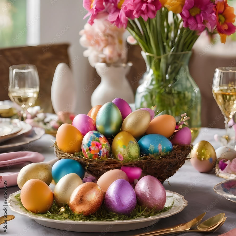 Easter background, Easter Bunny, Decorated Eggs And Easter Eggs Easter background, Easter Bunny, Decorated Eggs And Easter Eggs