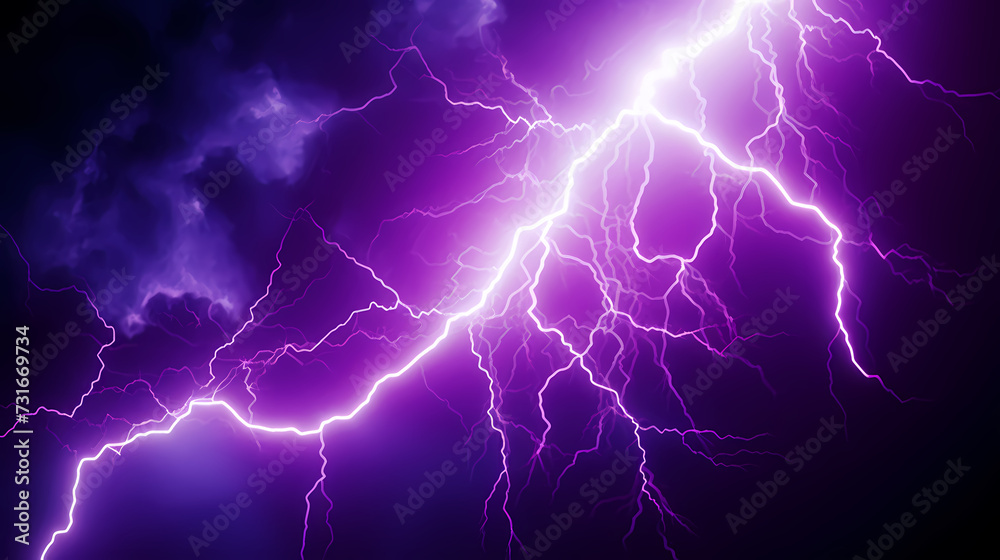 Lightning on the sky, gloomy ominous thunder and lightning background