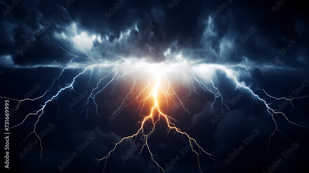 Lightning on the sky, gloomy ominous thunder and lightning background Lightning on the sky, gloomy ominous thunder and lightning background