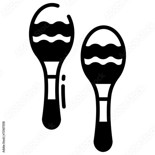 Maracas glyph and line vector illustration