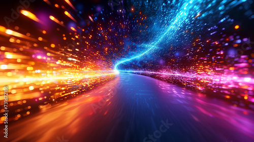Light speed hyperspace space background