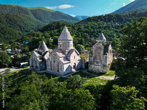 Aerial view of the historic Goshavank Armenian monastery in Dilijan, Armenia photo