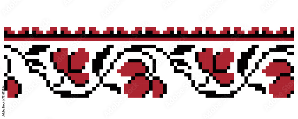 Obraz premium Ornament of Ukrainian embroidery. Vector illustration.