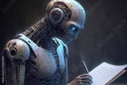 Artificial Intelligence creativity robot - AI generated illustration photo