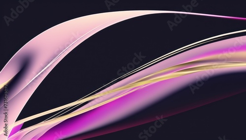 AI-generated illustration of a bright pink and yellow wave pattern on a black background.