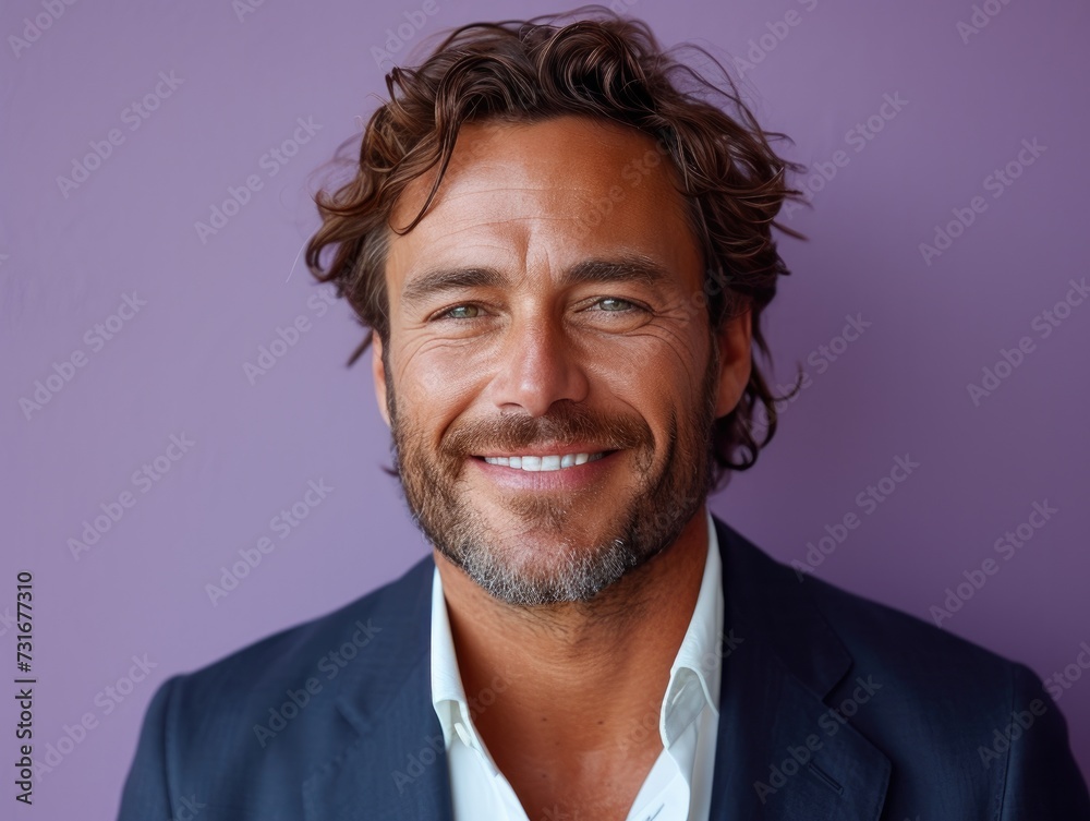 Portrait of handsome smiling businessman with suit in professional studio background Portrait of handsome smiling businessman with suit in professional studio background