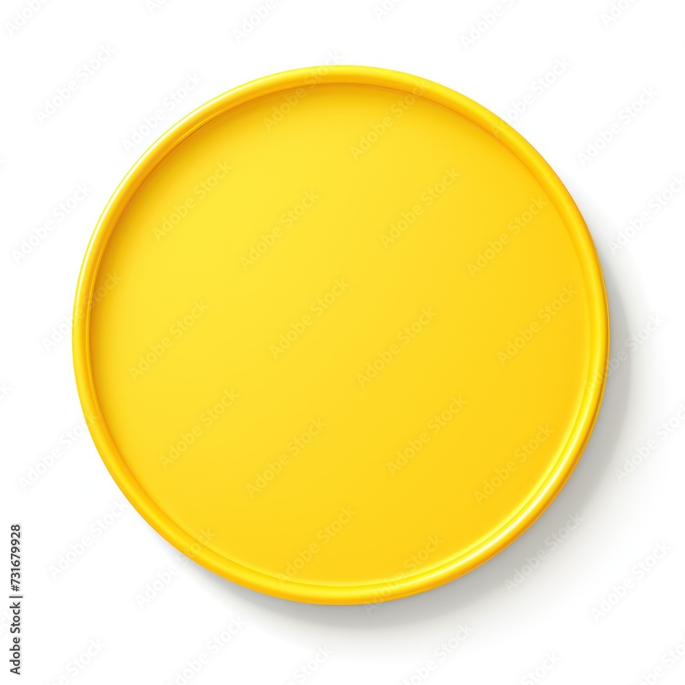 Yellow round circle isolated on white background 