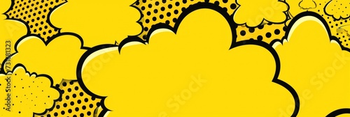 Yellow vintage pop art style speech bubble vector pattern background 