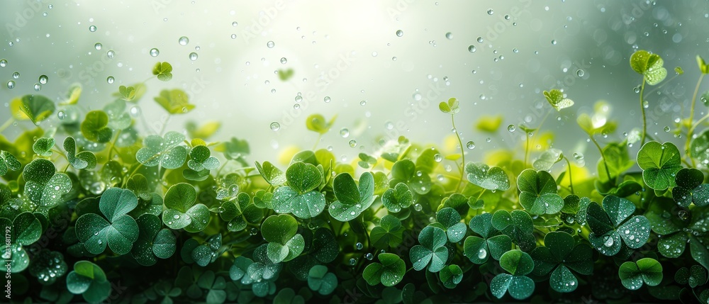 Frame made of shamrocks for Saint Patrick's Day