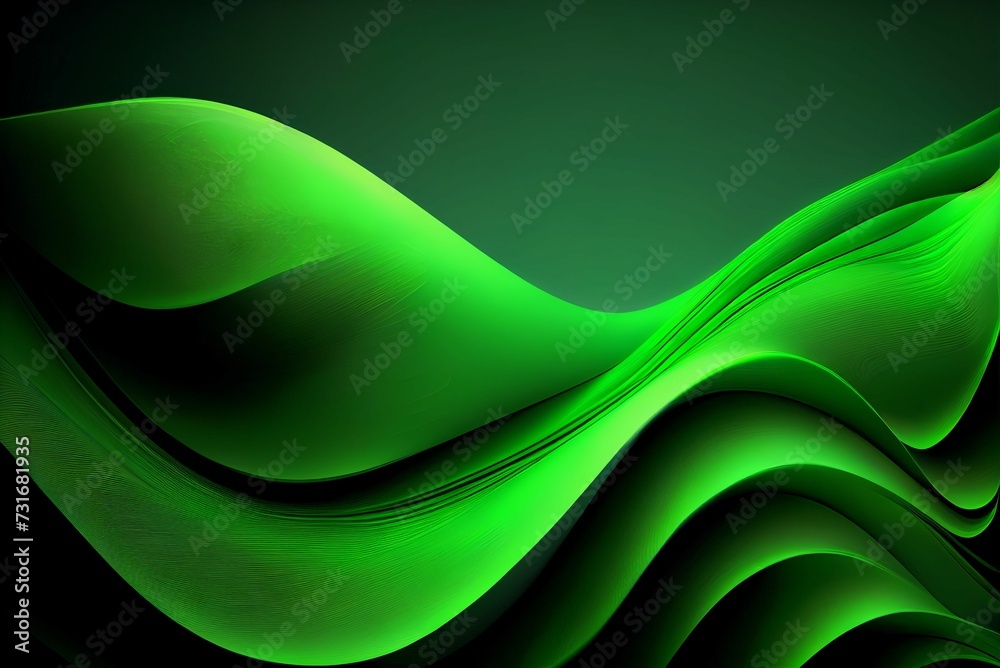 AI generated illustration of lime green theme waves and lines background for presentation AI generated illustration of lime green theme waves and lines background for presentation