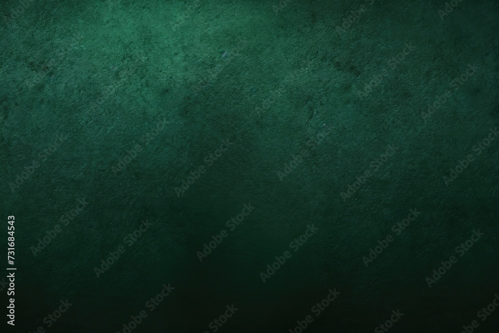 Fototapeta premium Dark green gradient background with illuminated spot and noise texture.