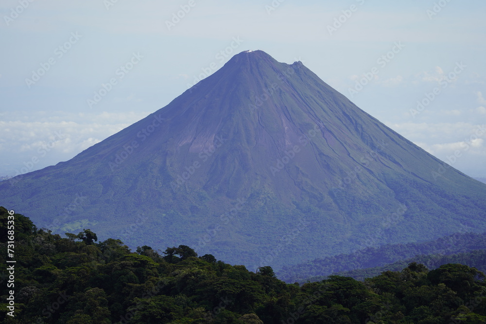 Arenal Volcano is an active andesitic stratovolcano in north-western Costa Rica around 90 km northwest of San José, in the province of Alajuela, canton of San Carlos, and district of La Fortuna.