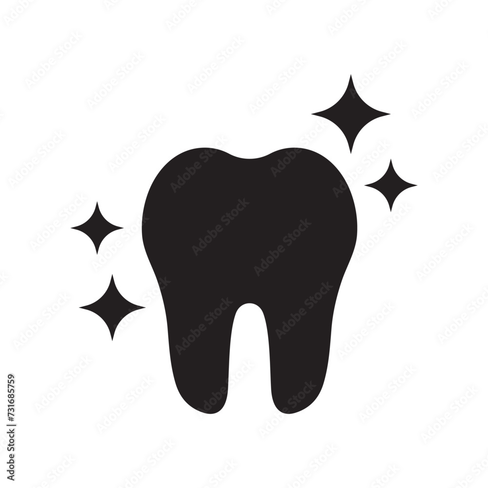 Tooth whitening icon, shining tooth icon. Tooth whitening icon, shining tooth icon.