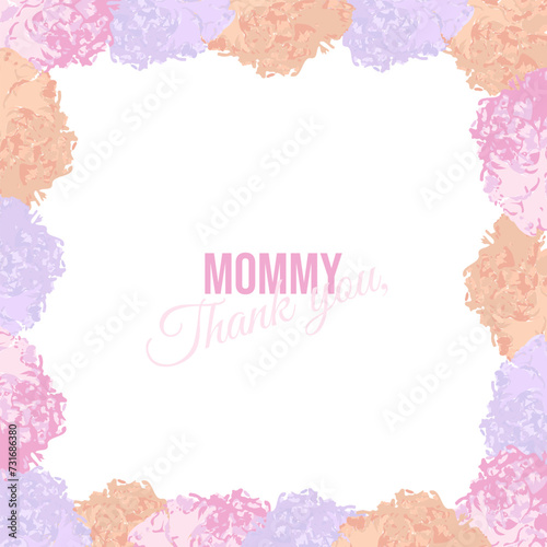 Delicate carnations against a background of lightness and warmth, a card illustration that embodies the love and appreciation for the most dear mom