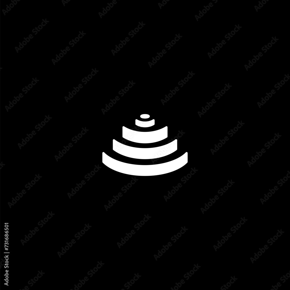 Spa stone icon on black background Spa stone icon on black background
